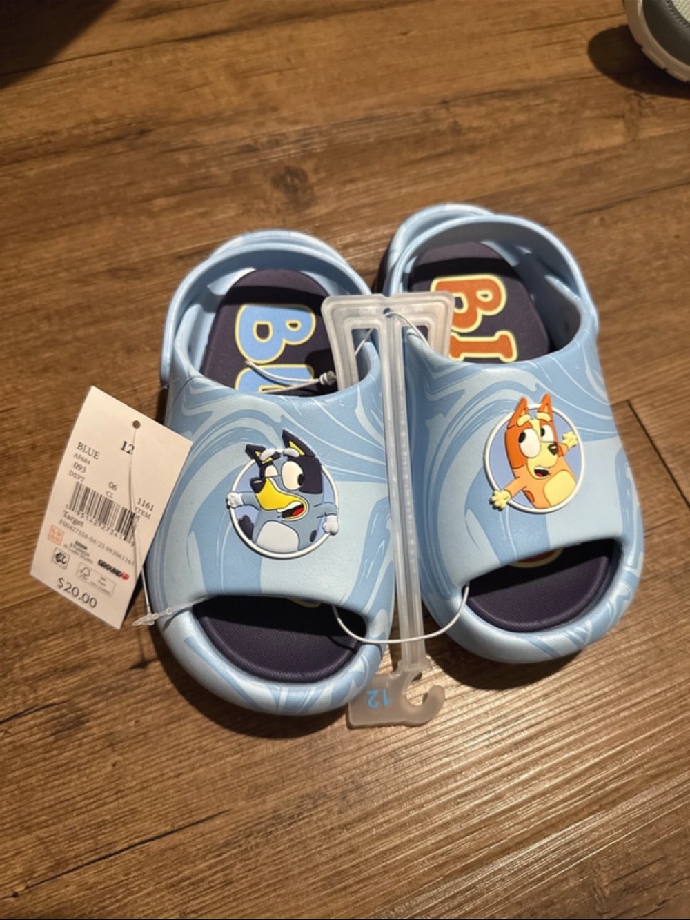 Light Blue Kids Sandals with Back Strap with Bluey Design